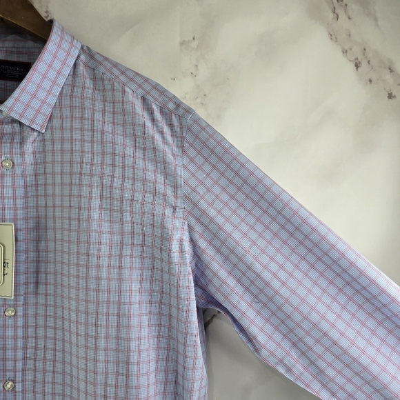 Untuckit Shirt Mens XXL 2XL Blue Plaid Button Up Arrigoni Wrinkle Free Slim Fit - Picture 14 of 15